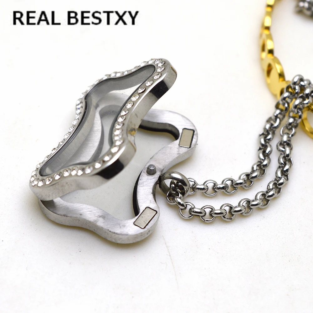 Настоящая Серебряная кость собаки BESTXY плавающий медальон ожерелье с цепочкой