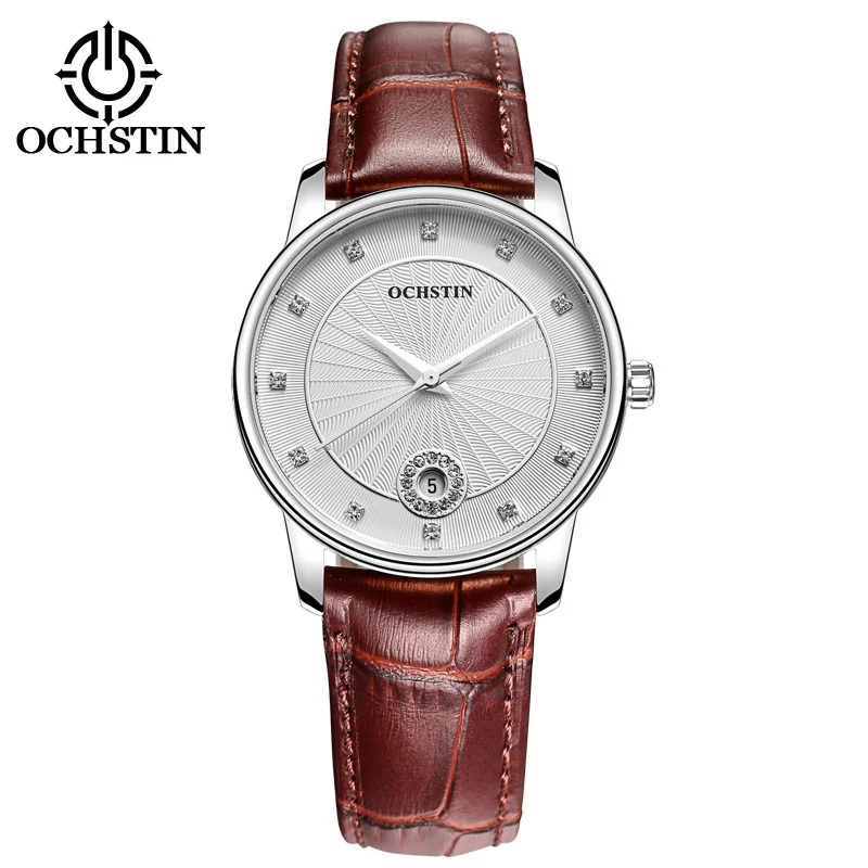 OCHSTIN новые модные женские часы с кожаным ремешком кварцевые браслетом