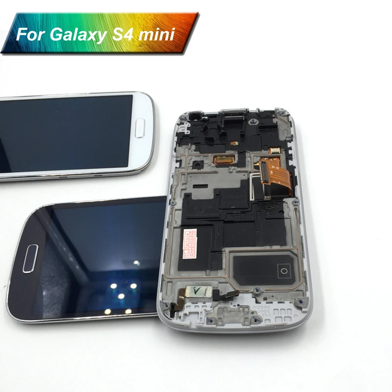 Фото Белый для Samsung Galaxy S4 Mini i9195 i9190 9195 9190 ЖК дисплей сенсорный экран дигитайзер сборка +