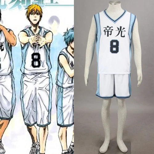 

Kuroko no Basuke Boys' Basketball Uniform Kise Ryota No.8 2nd Version Cosplay Costume Men high school sportswear uniform