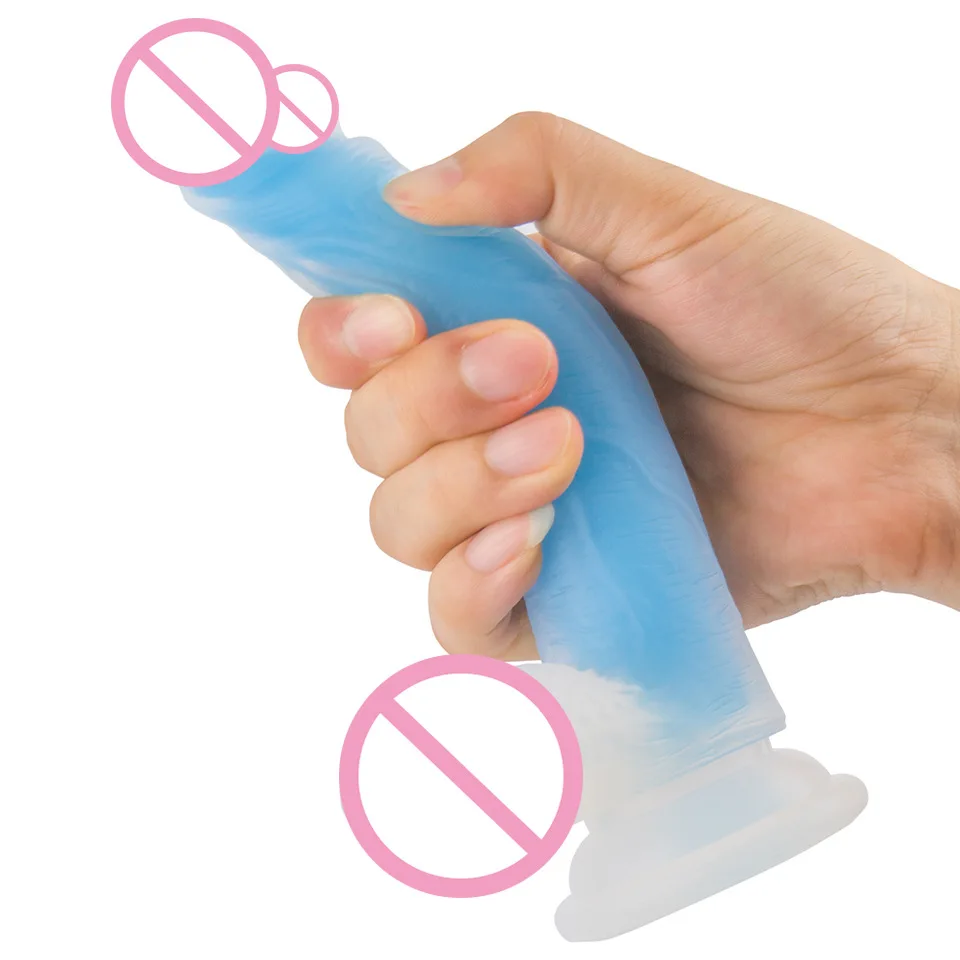 Мягкий силиконовый светящийся большой фаллоимитатор CPWD реалистичный страпон