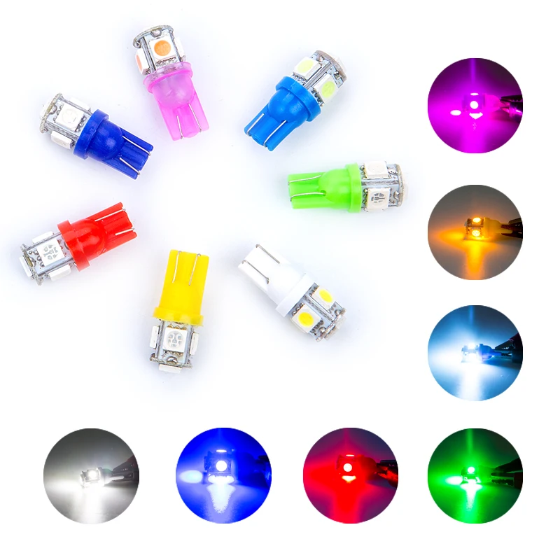 10 шт. w5w led T10 светодиодные лампы 5 SMD 5050 194 168 автомобильный боковой клиновидный