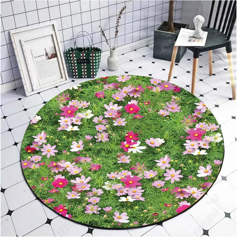 Круглые 3D ковры для сада коврики гостиной спальни компьютерного стула подвесная