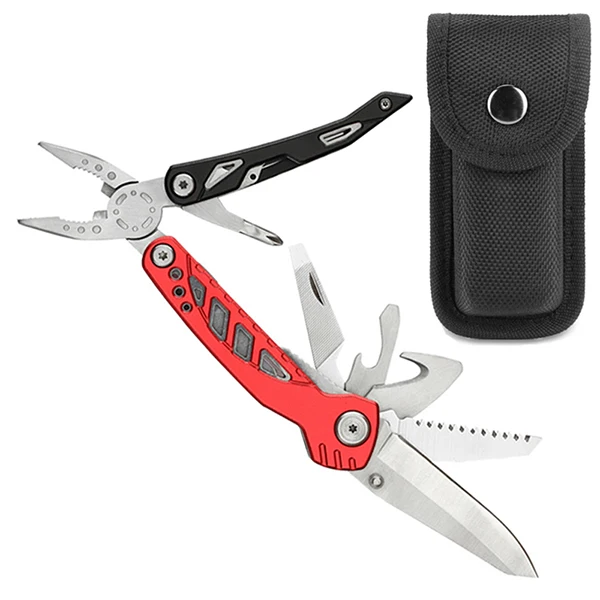 Red Multifunctional Folding Knife Plier hand Tool EDC Metal Army Knives Pocket Portable Outdoor Camping Survival Hunting Knife plier - Цвет: Red