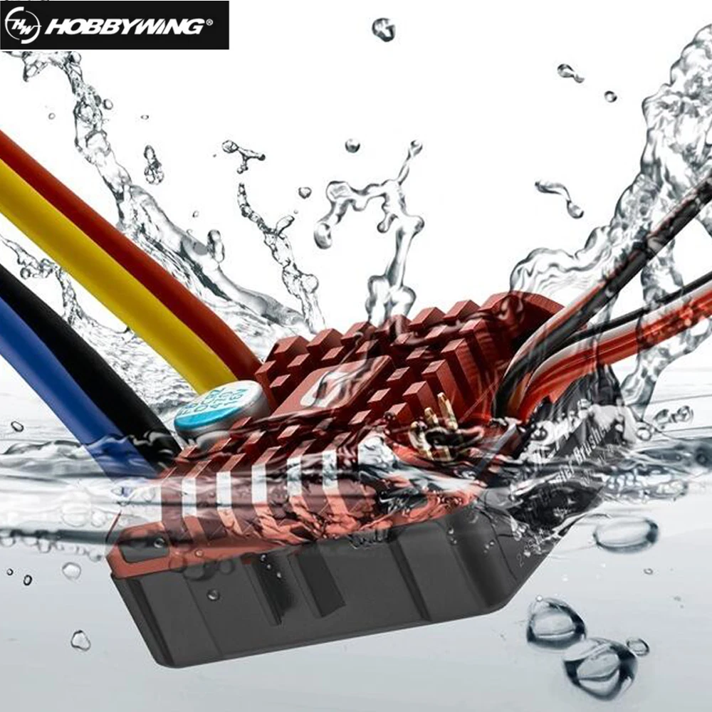 Hobbywing QuicRun WP 1080 гусеничный Whaterproof матовый ESC встроенный BEC 2-3S Lipo со светодиодный программной картой для 1/10 1/8 RC автомобилей
