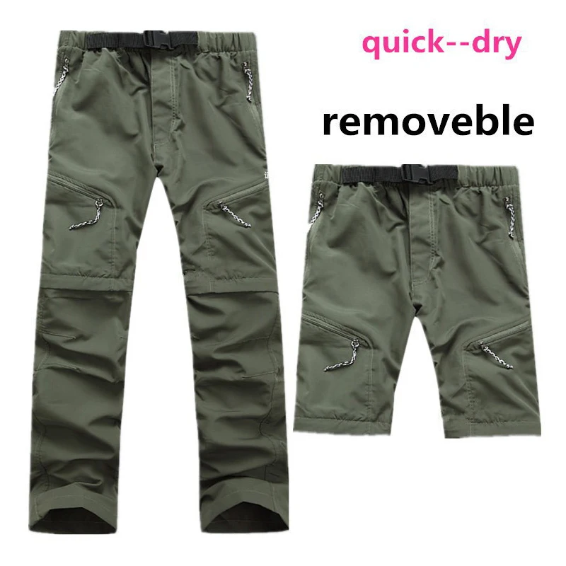 

Hiking Fishing Mountain Pants Elastic Men Camping Outdoors Leisure Breathable Trousers Removable Quick-Drying Fishing Pants