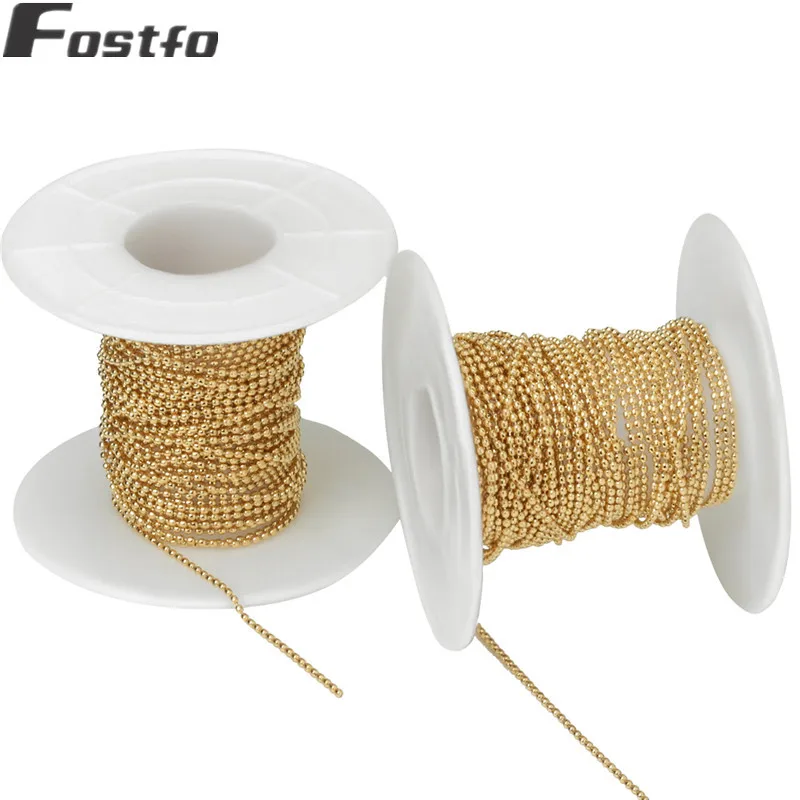 Цепочка с бусинами золотистого цвета из нержавеющей стали 10 ярдов/рулон 1 5/2/2 4/3