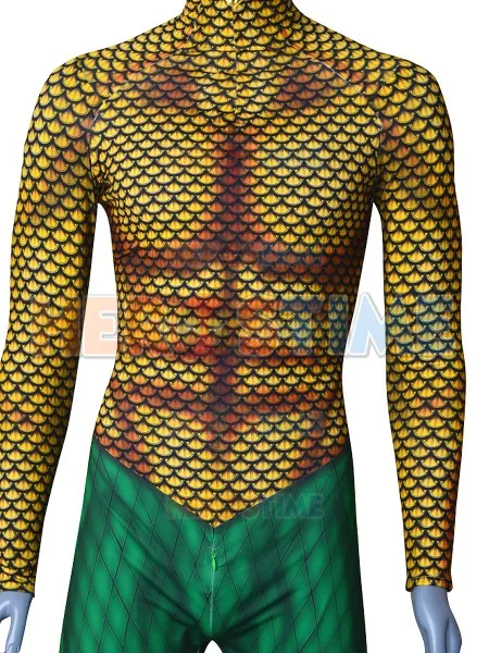 Классический мужской костюм супергероя Aquaman DC Comics на заказ с 3D принтом лайкра для