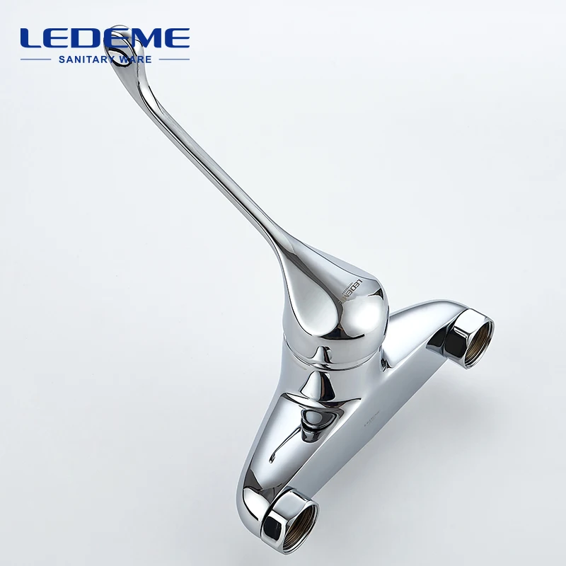 LEDEME Смеситель для кухни настенный с изливом 250мм латунь Цвет: хром L4679|taps for