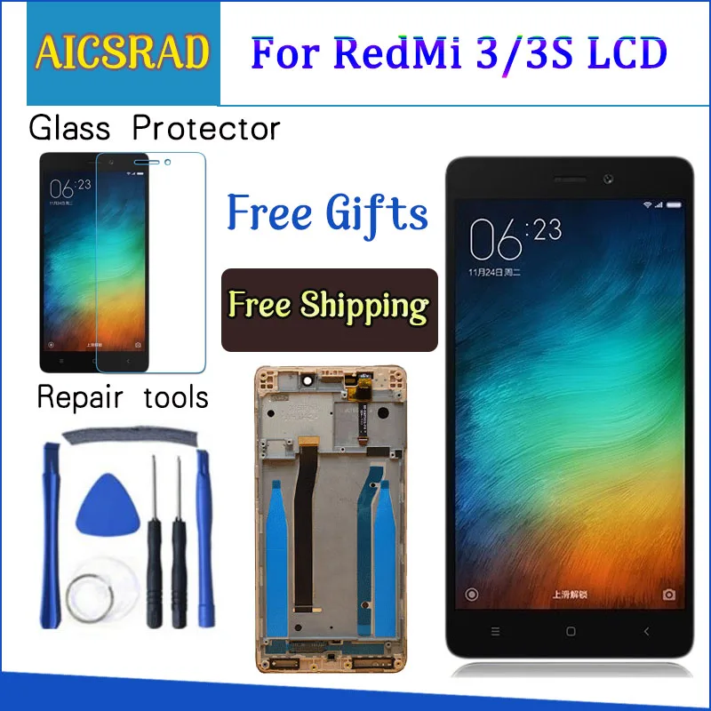 ЖК дисплей с дигитайзером для Xiaomi Redmi 3S сенсорным экраном и рамкой в сборе 3 Pro/ Pro