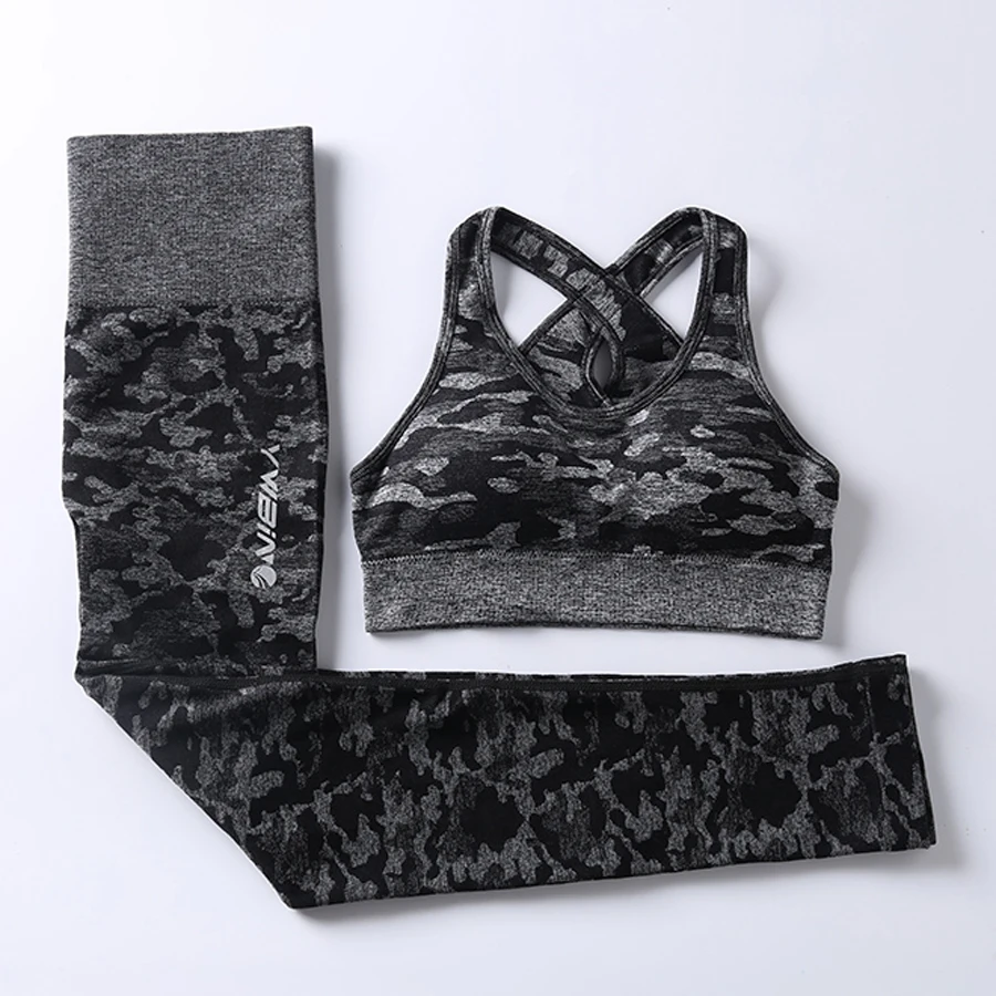 Женский бесшовный спортивный костюм BINAND Camo для занятий фитнесом и