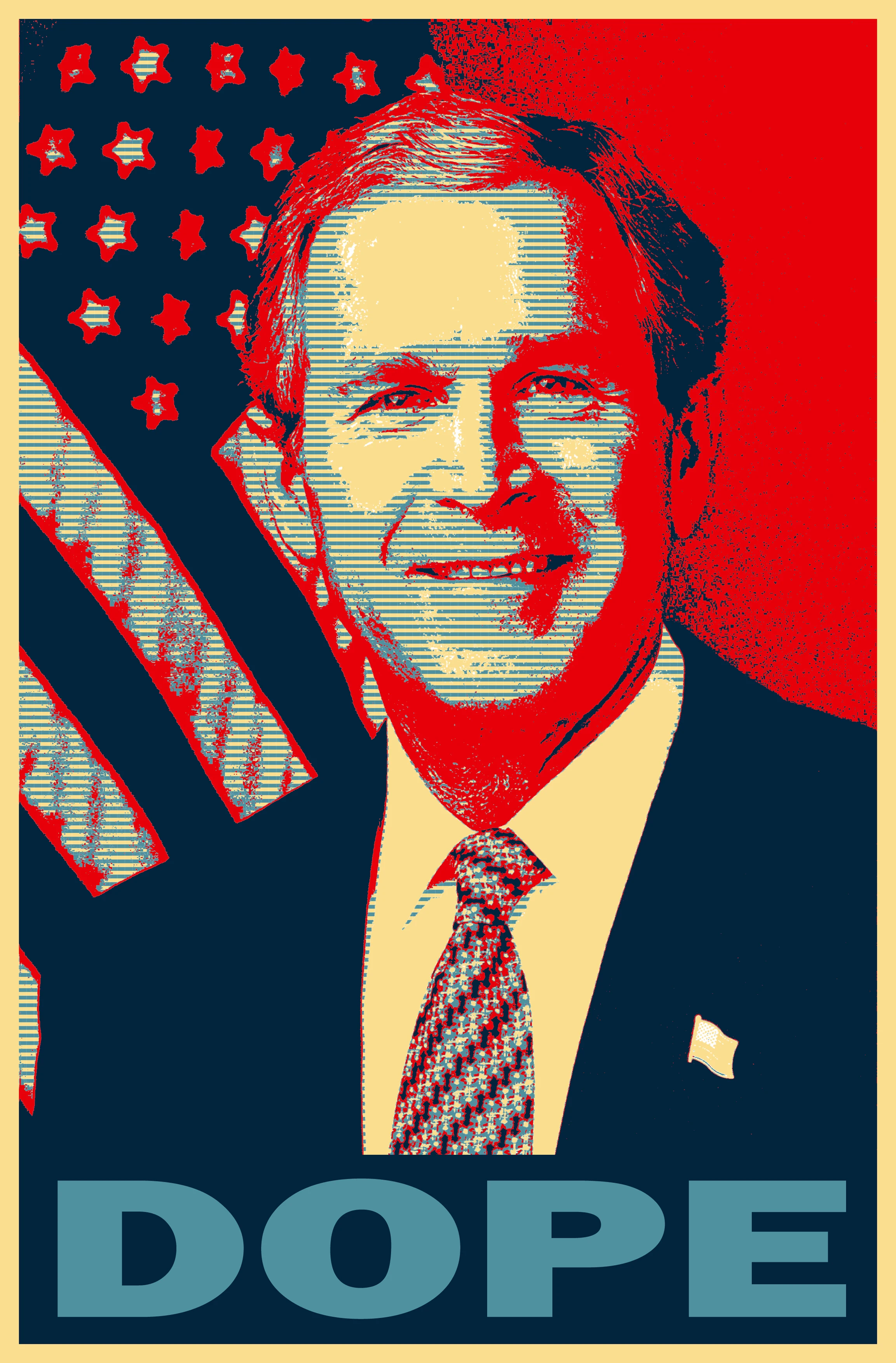 Pop Art George W. Винтажный Классический постер в стиле ретро Президент Америки Буша