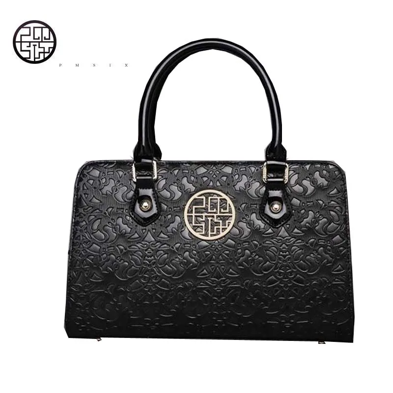 Pmsix китайская мода потока плечо сумка с тиснением китайский стиль Женщины