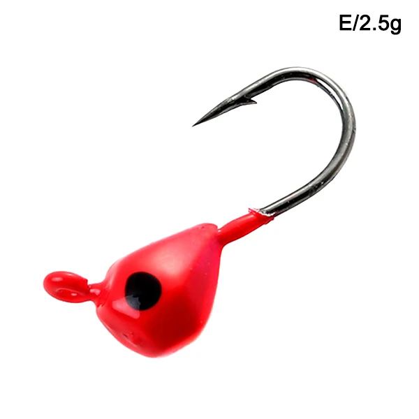 E 2.5g 5 Pcs Winter Ice Fishing Hook Lure Mini Metal Bait Fish Head Hook Bait Jigging Fishing Tackle KH889 - Цвет: E 2.5g