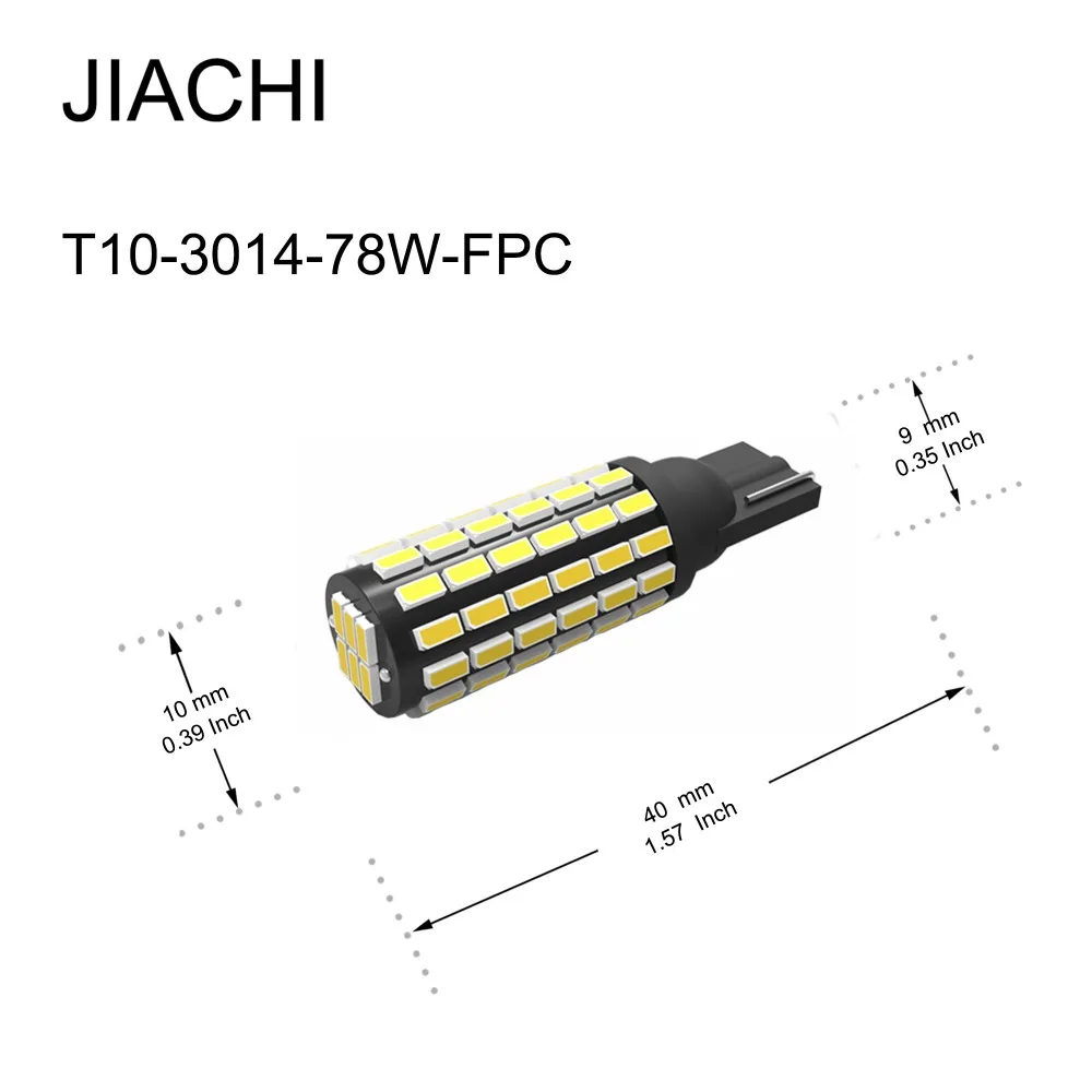 JIACHI 100 x Высокое качество автомобильной светодиодный огни автомобиля T10 194 168 W5W 3014SMD 78 светодиодный s просвет парковка фара белый 12-24 В