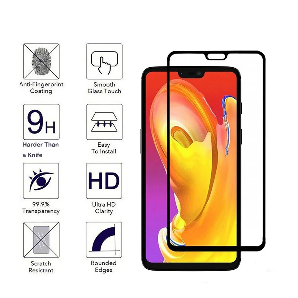 Для Oneplus 6 A6000 полное покрытие 0 3 мм 2.5D Закаленное стекло Защита экрана от царапин