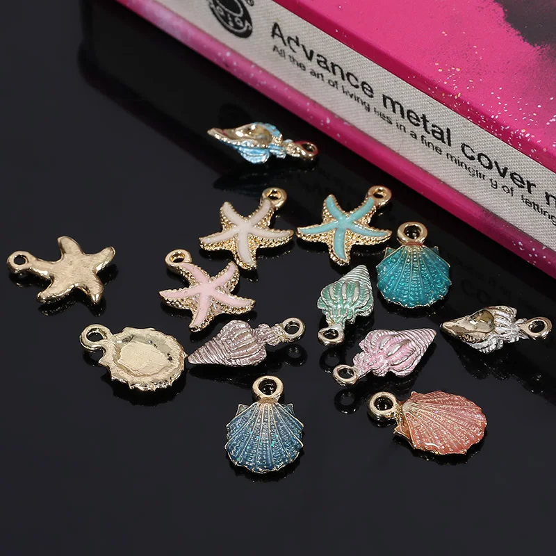 2017 новые цветные раковины из сплава 100 шт. кнопка для самостоятельного