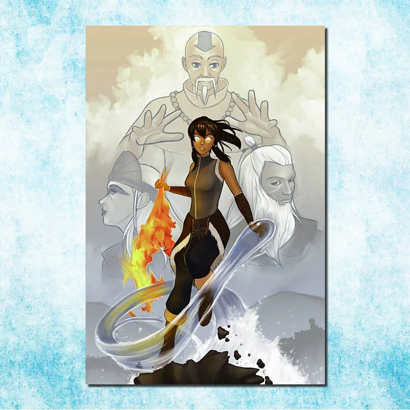 Аватар Легенда о Korra Горячая Аниме комиксов Искусство Шелковый Холст печати плакатов 13x20 24x36 inch украшения дома стены(More)-5 - Цвет: click