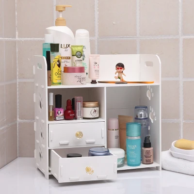 I Креативный DIY Настольный косметический шкаф для хранения ванной комод деревянная полка для мелочей маленький шкафчик для хранения нескольких слоев - Цвет: I