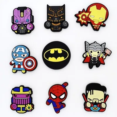 4-5cm Горячая 50 шт. мультфильм милый Мстители Heros Черная пантера райтеон Звездные войны Декор плоский задний ПВХ для DIY Подвески в виде гаджетов - Окраска металла: 4-5cm