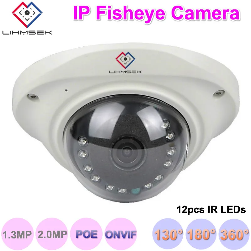 Lihmsek 1080P IP камера POE Onvif рыбий глаз панорама 130 объектив ИК Ночное видение HD