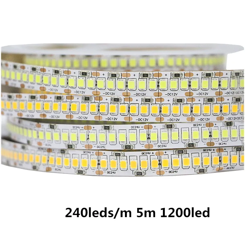 DC 12V Светодиодная лента 2835 не Водонепроницаемая теплая белая 60LED/M 120LED/M 240LED/M