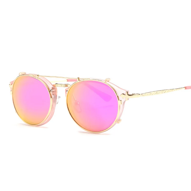 Очки солнцезащитные круглые унисекс в стиле стимпанк|oculos brand|oculos designerflip sun glasses |