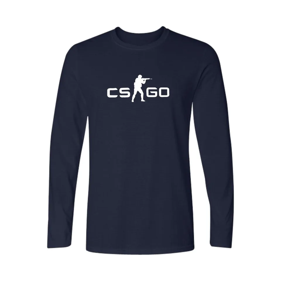 Черный Мода csgo футболки мужчин XXXL Длинным Рукавом CS ХОДУ мужские с Забавными