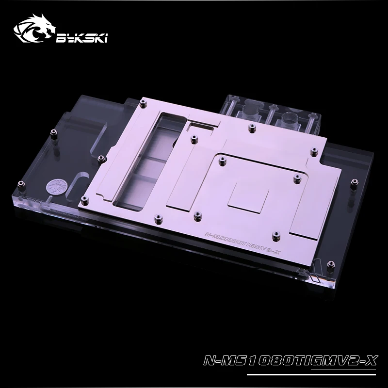 Bykski N-MS1080TIGMV2-X полноэкранная Графическая карта блок водяного охлаждения RGB/RBW для