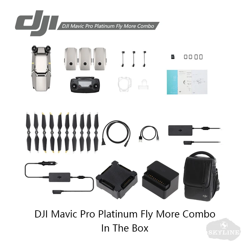 Квадрокоптер DJI Mavic Pro Fly More Combo/Platinum/Alpine White Combo 4K HD camera 3 Axis Gimbal 7 км с дистанционным управлением