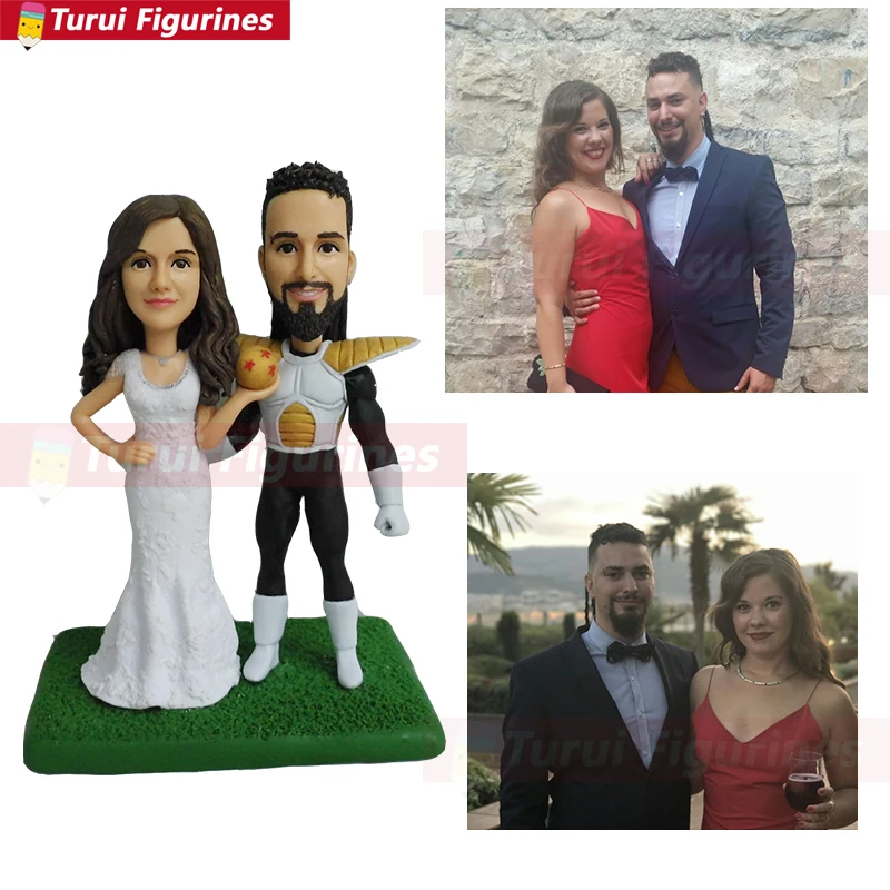 

50th wedding anniversary cake topper 10th 20th 30th 40th 50th souvenir old couple figurines mini statue custom bobble head figur