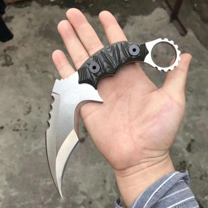 NewG10 ручка karambit 60HRC камень мыть k оболочка тактический AUS8 лезвие EDC инструмент