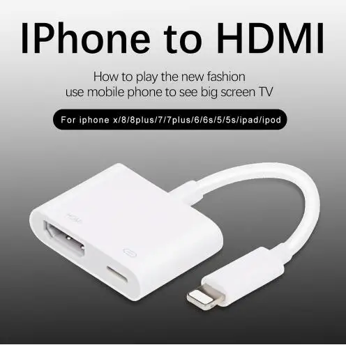 1080 P HDMI Para светло-Ning AV Adaptador HDMI/HD ТВ Adaptador Де цифровой кабель для Iphone X 8 8 плюс 7 7 плюс 6 6S 5 5S Para