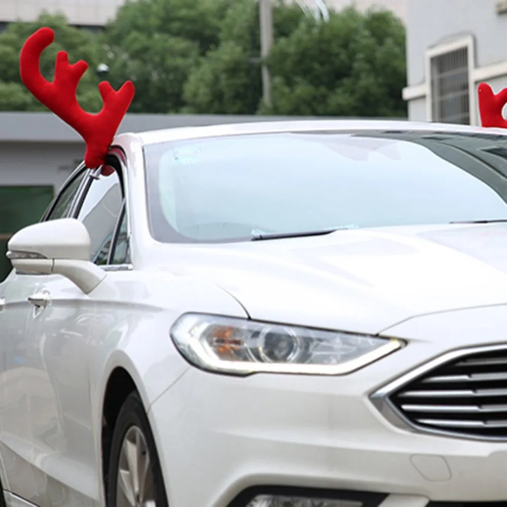 Дизайн креативный Рождественский автомобильный костюм украшение Полный комплект с 2 рога 1 олень нос 2 Мироу Чехлы дропшиппинг