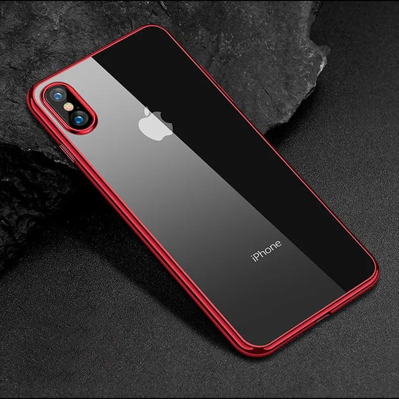 Роскошный тонкий прозрачный чехол для iphone 7 6S 6 8 Plus Мягкий ТПУ силиконовый X 5 5S SE