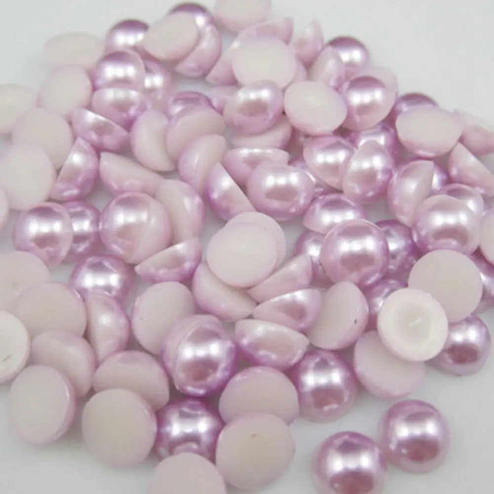 48 шт./лот Размер 12 мм искусственный жемчуг разноцветные полукруглые бусины с