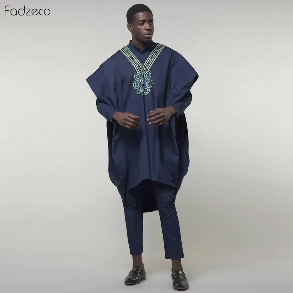 Fadzeco Agbada африканские костюмы для мужчин Дашики деловой комплект из 3 предметов