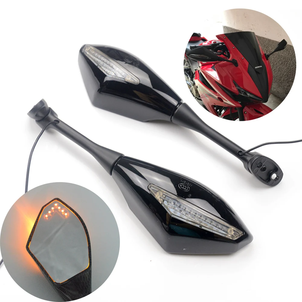 

Motorcycle LED Turn Signals Rearview Sport Bike Mirrors for For Honda CBR 600 900 1000 RR CBR300R CBR500R CBR250R