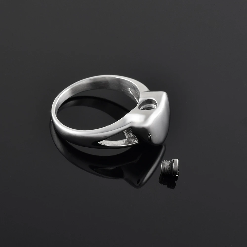 

316L Stainless Steel Ring For Pet/Human Ashes Keepsake Urns Funeral Urn Casket Memorial Jewelry Ash Holder Ring 4 Size