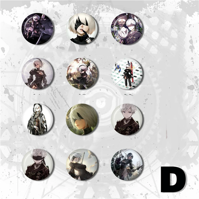 1 шт. ZXFJXR Game 58 мм NieR: No.2 B YoRHa № 9 Тип S Stemma брошь круглые шпильки для рюкзака