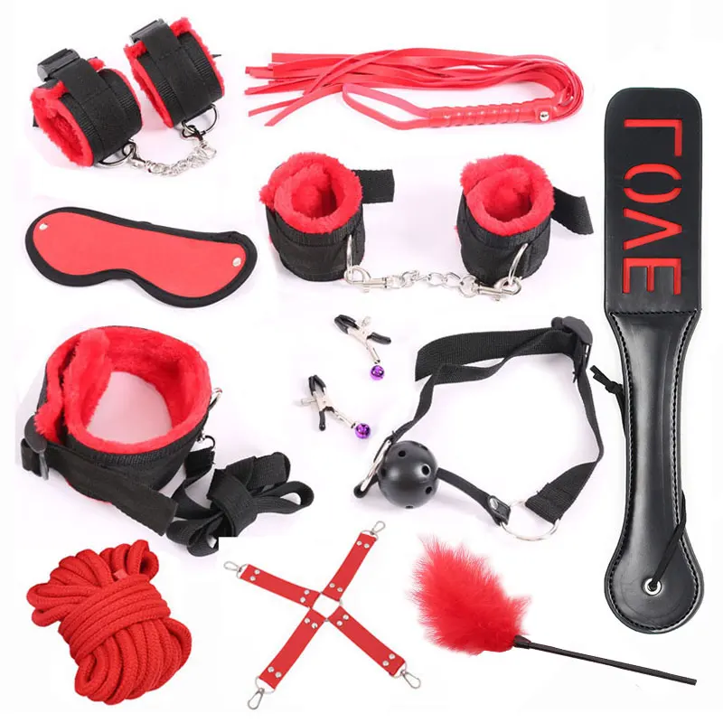 11 шт./компл. эротические интимные игрушки для взрослых наручники секса зажимы