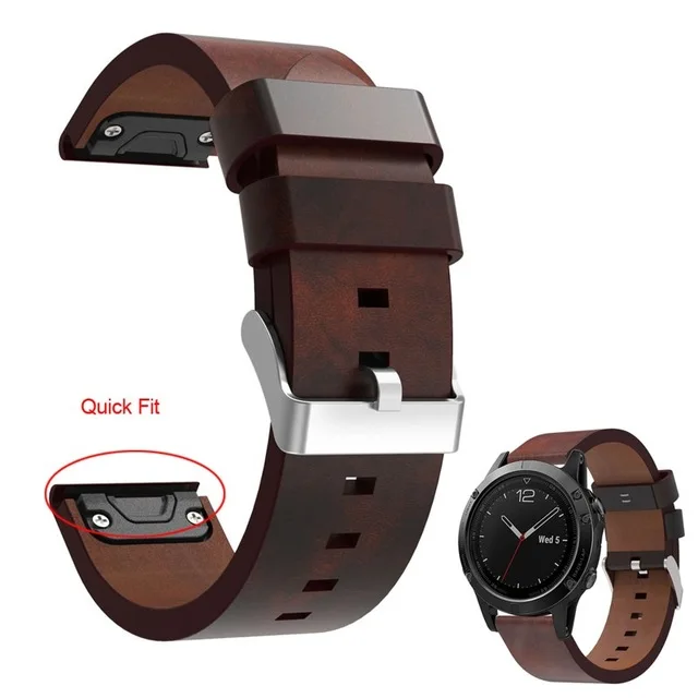 Кожаный ремешок для часов Garmin Fenix 6/5/5Plus/Forerunner 935 22 мм спортивный сменный