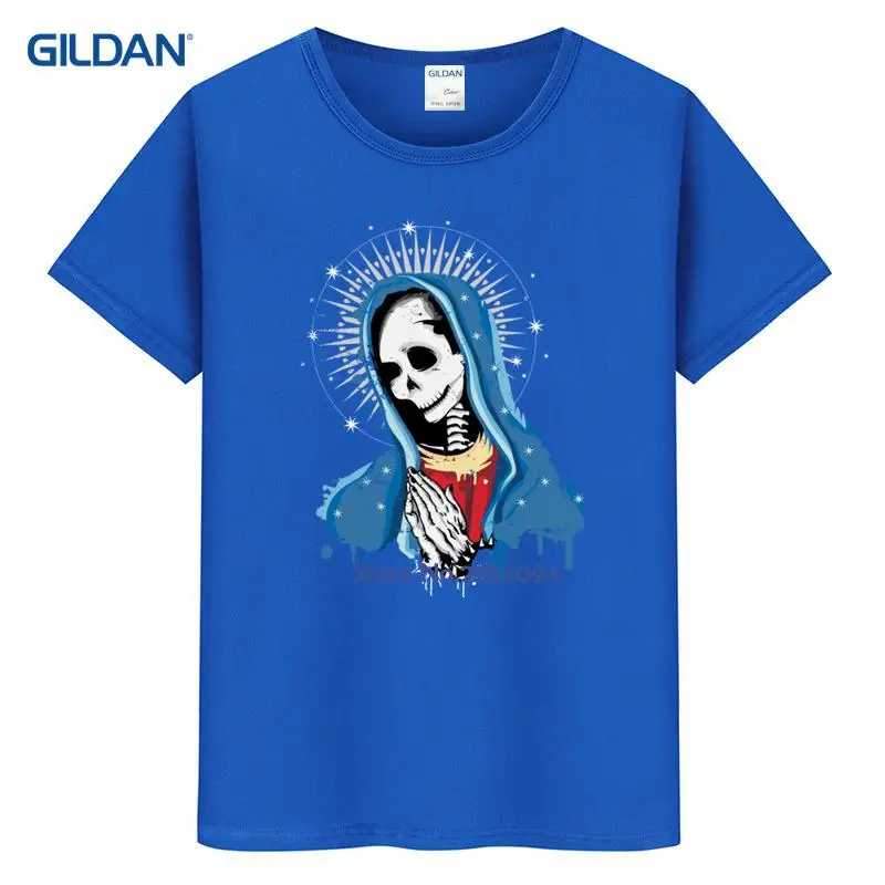 Графический Сделать Футболка смешно дешевые футболки Девы Марии Dia de los muertos