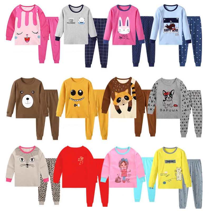 Пижамы для детей Детские пижамные комплекты девочек и мальчиков одежда сна с