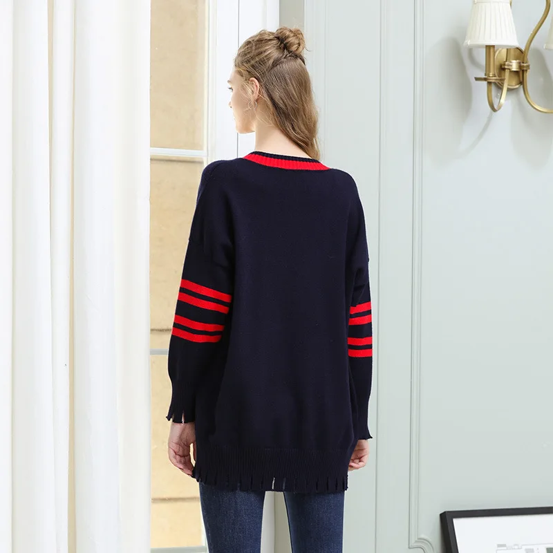 Women Sweater Pullovers 2018 Winter Lady Long sleeve V-neck Knitted Casual Loose Tops Plus size XL- XXXL | Женская одежда