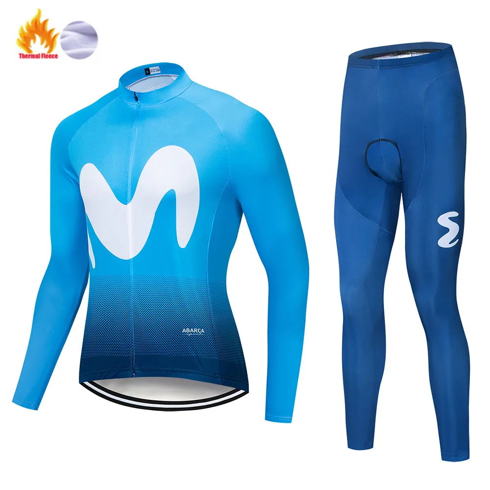 Winter Cycling set Мужской зимний термо велосипедный комплект одежды M длинный рукав Велоспорт Джерси Набор Ropa Ciclismo мотобайк; велорубашка велосипедная одежда - Цвет: Winter Cycling set