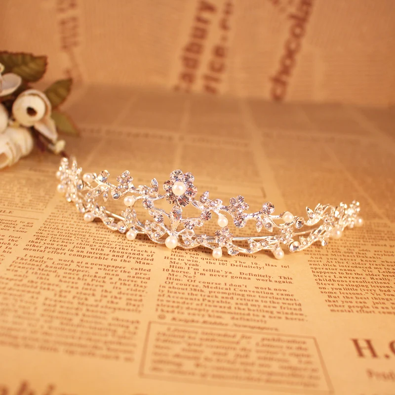 SLBRIDAL винтажная красивая Хрустальная Стразы с жемчужинами и цветами свадебная