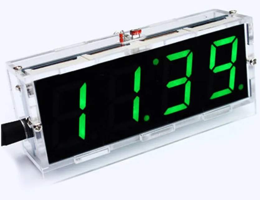 

4-значные светодиодсветодиодный электронные настольные часы, набор для самостоятельной сборки, контроль освещения, отображение даты и врем...