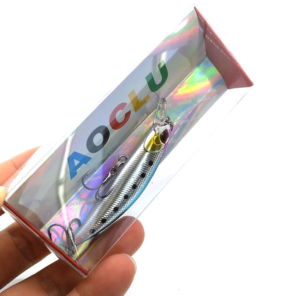 AOCLU воблеры Джеркбейт, 6 цветов, 6 см, 5,4 г, жесткая приманка, маленькие приманки для рыбалки, приманки для рыбалки, приманки для пресной соли, оседающая на дно приманка