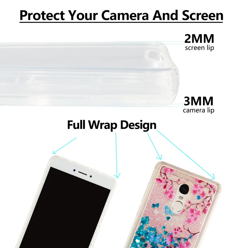 Funda для Xiaomi Redmi Note 4 4X Блестящий жидкий зыбучий песок силиконовый чехол для телефона Xio mi Xao mi Red mi Note4X Note4 задняя крышка